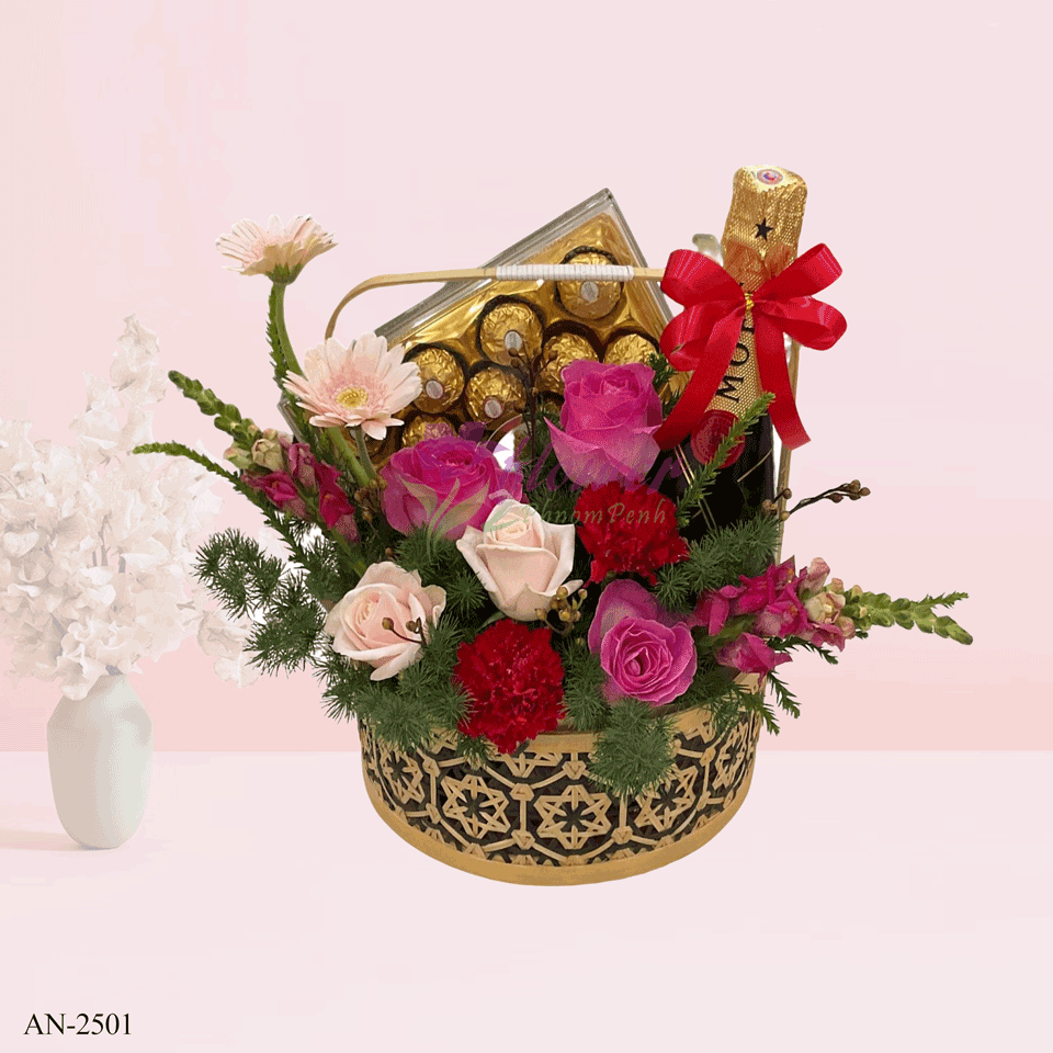 Chocolate with rose and champagne