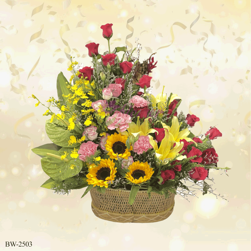 Mixed flower basket - BW-2503