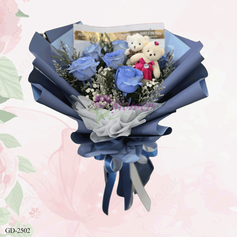 blue rose bouquet