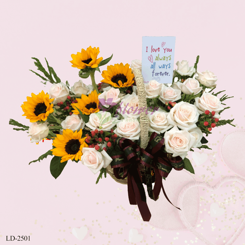Mixed flower basket - LD-2501