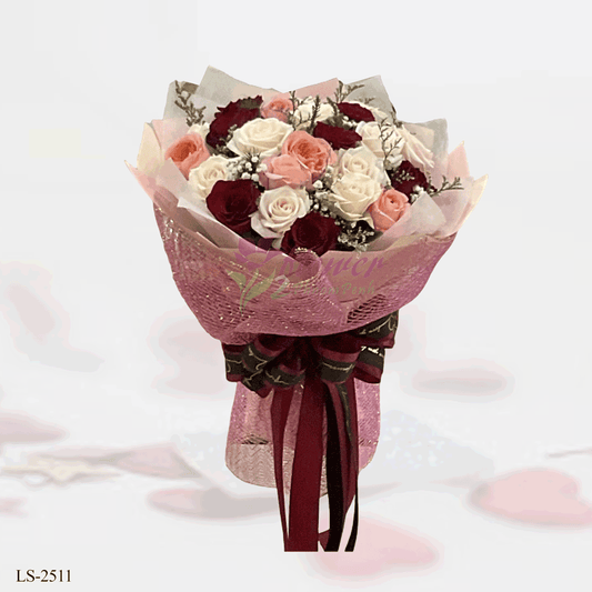 Mixed 18 rose bouquet - LS-2511