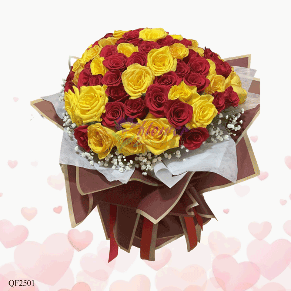 Mixed 99 rose bouquet - QF-2501