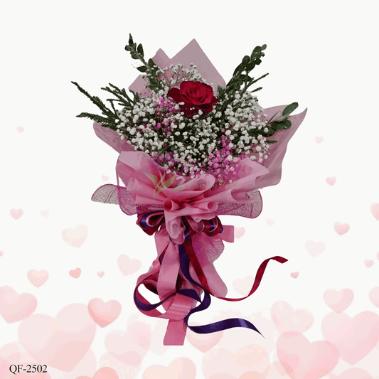 Single red rose bouquet