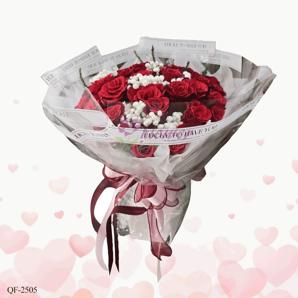 24 red rose bouquet - QF-2505